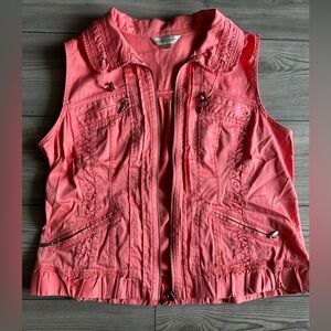 Christopher & Banks Coral Sleeveless Vest